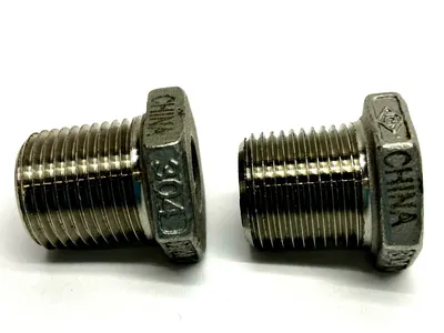 304 Stainless Class 150 Male 3/8 x 1/8" Female Reducing Bushing LOT OF 2 - Used