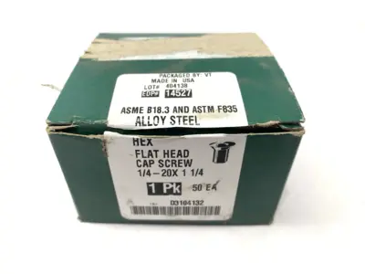 New | in-Stock Decorah Hex Flat Head Cap Screw 1-4"-20 x 1-1/4" LOT OF 91 Nuts & Screws Michigan US | Maverick Industrial Sales #1402199