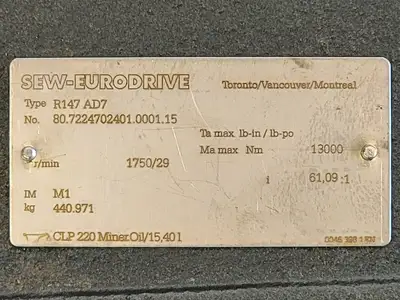 Used SEW-EURODRIVE R147 AD7 Gearboxes British Columbia CA | Lenmark #268400