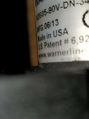 USED WARNER LINEAR K2G05-90V-DN-34SI