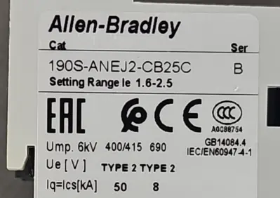 USED Allen-Bradley ALLEN BRADLEY 190S-ANEJ2-CB25C