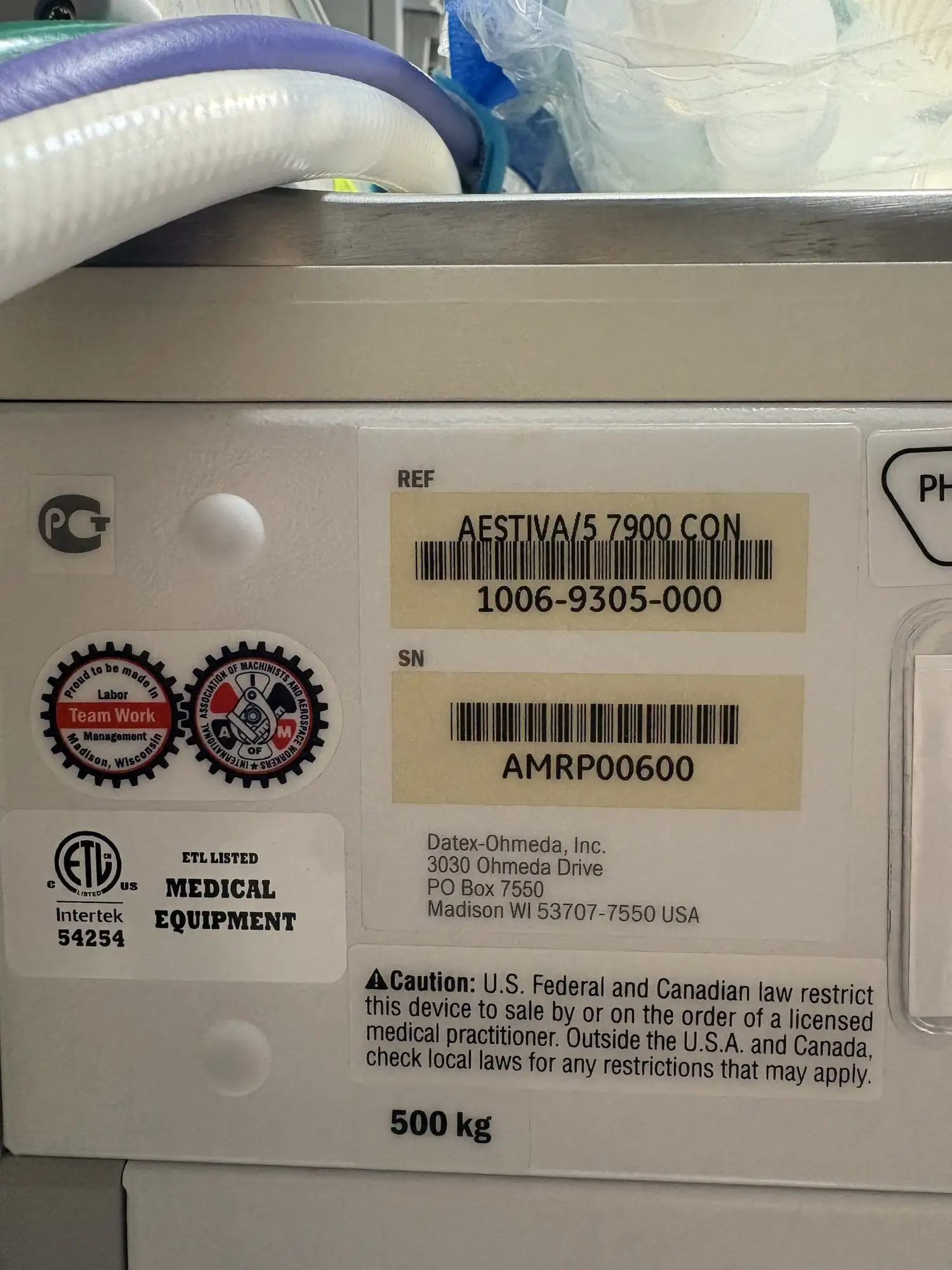 Used Datex-Ohmeda Aestiva/5 7900 CON Medical Equipment - Other Texas US | PT Medical Technologies #1458739