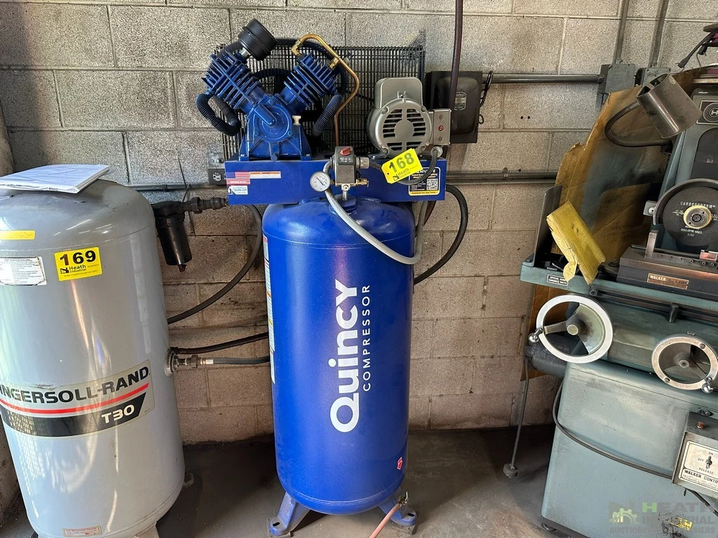 Used _UNKNOWN_ QUINCY MODEL 2V41C 60VC PUMP MOD. QT54 230 VOLTS 5HP Tank Mounted Air Compressors Illinois US | Heath Industrial Auction Services #1419989