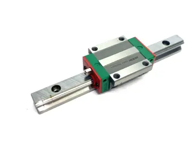 USED HIWIN LINEAR GUIDEWAY BLOCK AND RAIL, 1-BLOCK, 160MM RAIL