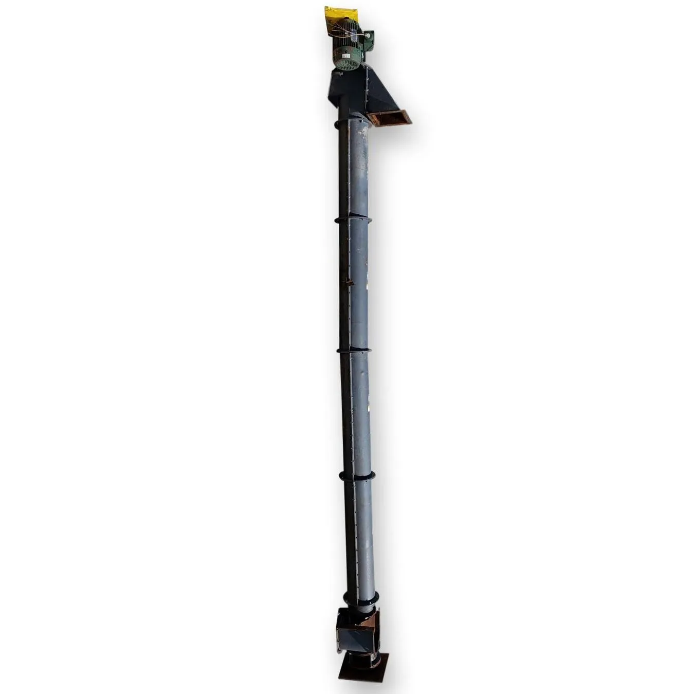 Used 12" dia. x 21'-6" DH Long Vertical Carbon Steel Screw Auger Conveyor