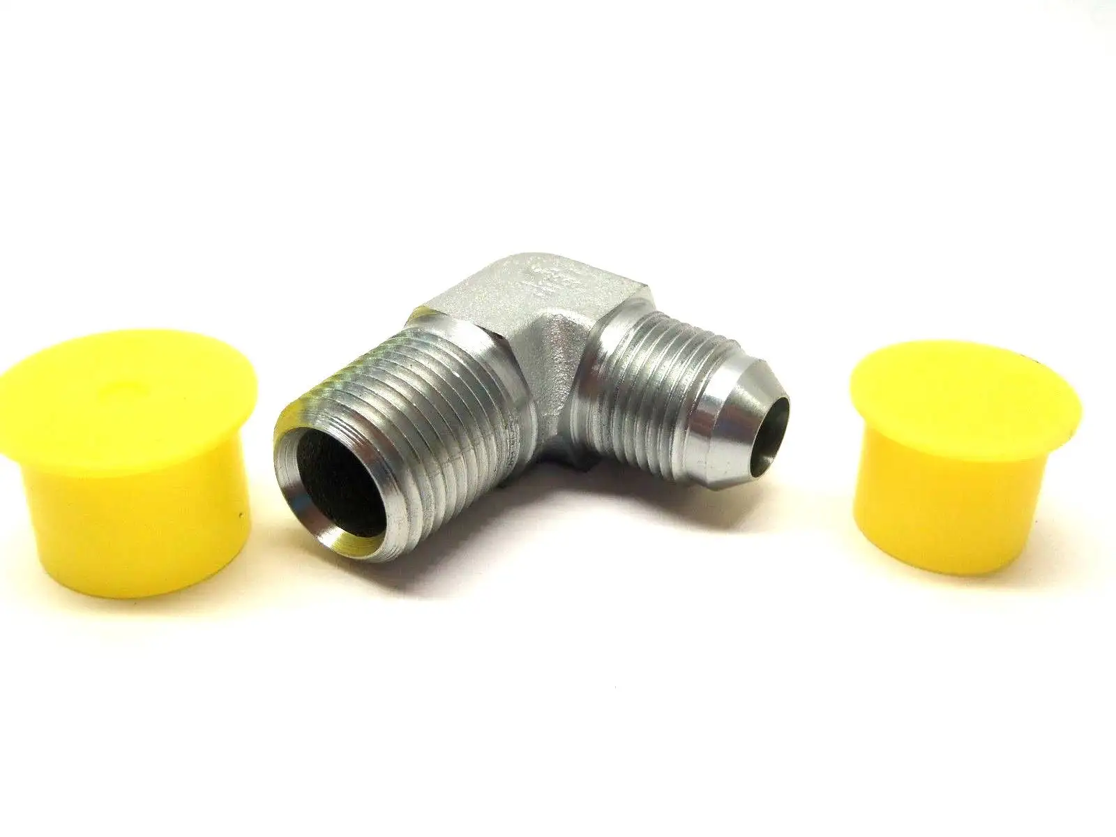 USED PARKER MALE ELBOW 1/2-14 M NPTF X 3/4"-16 M JIC