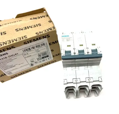 USED SIEMENS MINIATURE CIRCUIT BREAKER 3-POLE 15A C-CHAR.