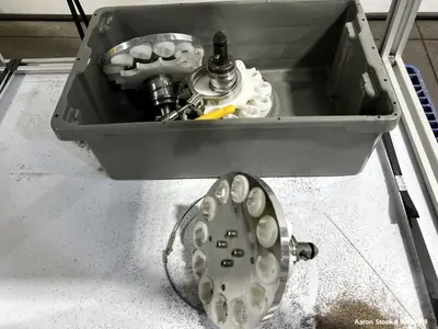 Used OTEC DF 35 Drag Finishing Machine – 3 Workplace Holders, Siemens Control
