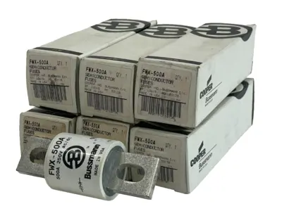 NEW LOT OF 6 COOPER/BUSSMANN FWX-500A SEMICONDUCTOR FUSE FWX500A
