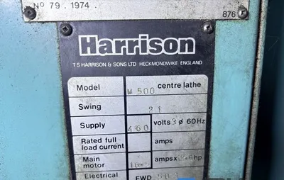 1974 HARRISON M500 Gap Lathes (Equipt) | Mohawk Machinery (13)
