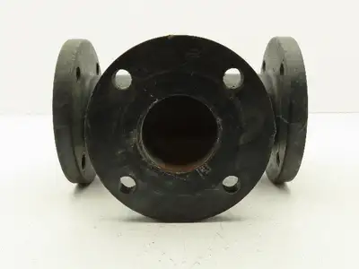 G 125A 3" Flanged Pipe Tee Black Cast Iron Fitting 4-Bolt
