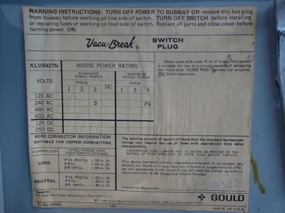 Used GOULD XLVB421N Relays & Switches Ohio US | HGR 24 #1132253
