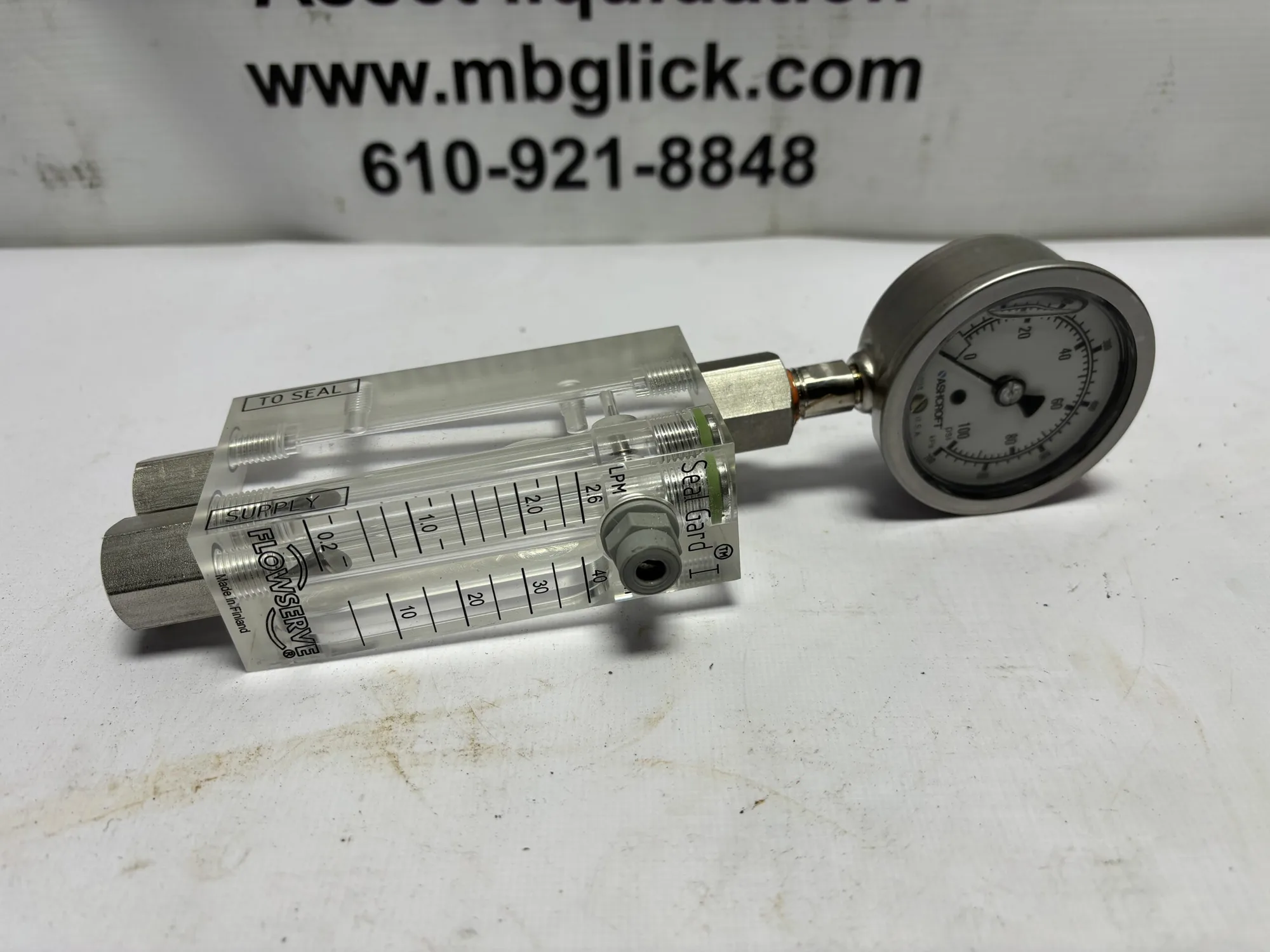 Flowserve Seal Gard Flow Meter 0-40 GPH (2.6 lpm) PN: UKD00SG1040