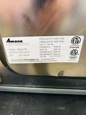 Amana RCS10TS 1000w Commercial Microwave w/ Touch Pad, 120v Refurbished