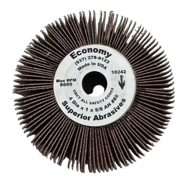 Superior Abrasives 4" x 1" x 5/8" Flap Wheel 80 Grit Aluminum Oxide 5 Pack