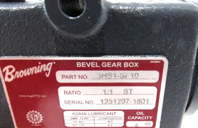 NEW BROWNING 3HB1-SF10 BEVEL GEAR BOX 3HB1SF10