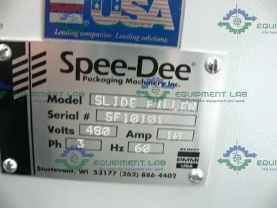 USED SPEE-DEE PACKAGING MACHINERY SLIDE CUP FILLER W/ CONTROL UNIT & SPARE PARTS