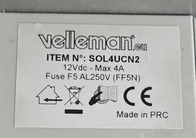 Velleman SOL4UCN2 Solar Energy Controller loc4A11