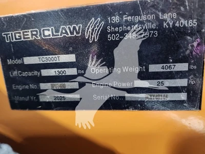 USED 2025 TIGER CLAW TC3000T