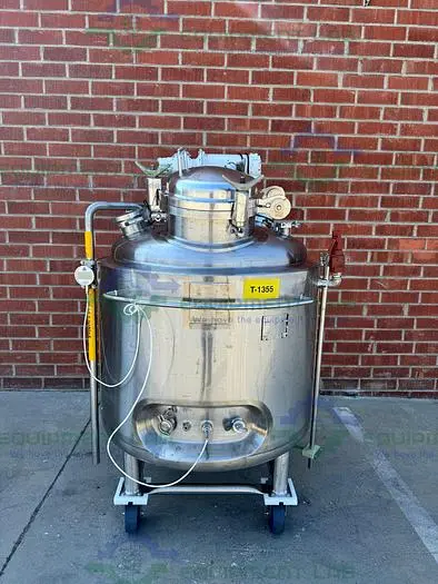 Used PRECISION STAINLESS 500 LITER STAINLESS STEEL JACKETED REACTOR  W/ 0.5 HP MIXER Jacketed Tanks | Equipment Lab #486495