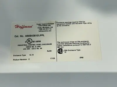 Used HOFFMAN A60SA3812LPPL Electrical Boxes Ohio US | HGR 24 #1406257