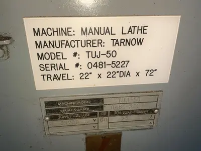 Used TARNOW TUJ50 Gap Lathes Ohio US | HGR 24 #1413199
