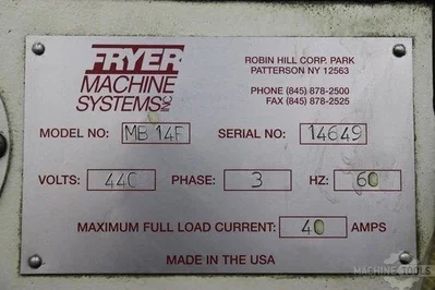 USED 2011 FRYER MB-14R