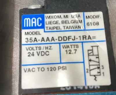 MAC 2Ea. 35A-AAA-DDFJ-1RA + 35031KBK Solenoid Valve / Cylinder 6C-4