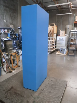 4 shelf- 3- non-movable shelves   Custom Blue Design Storage Unit, 34"x16"x 80"