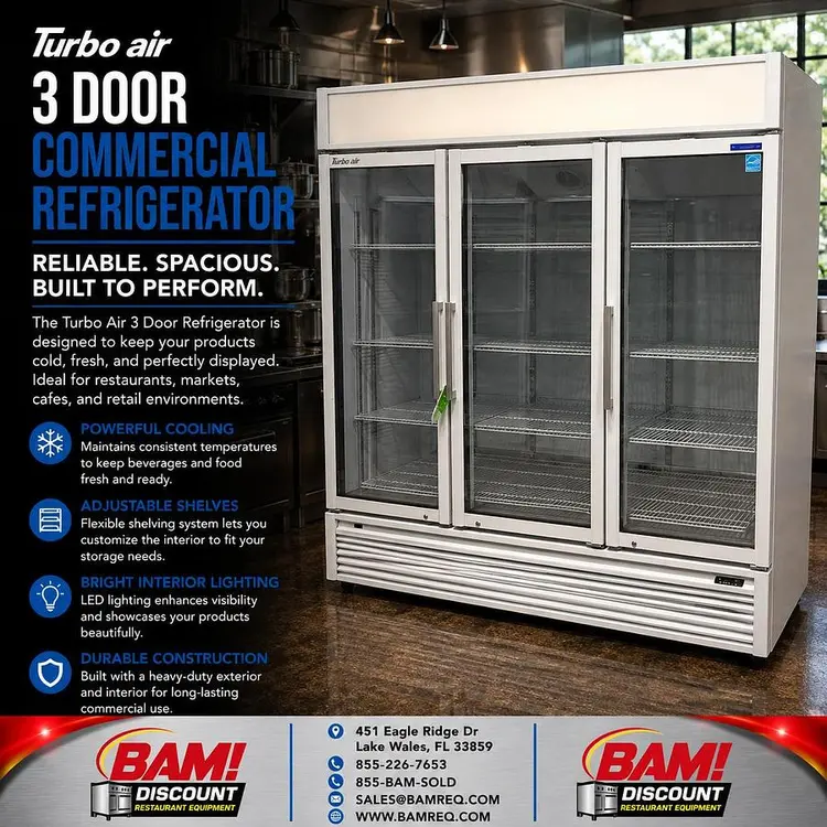 Used TURBO AIR TGF-72SDW Display Refrigerators Florida US | BAM Discount Restaurant Equipment #1390435