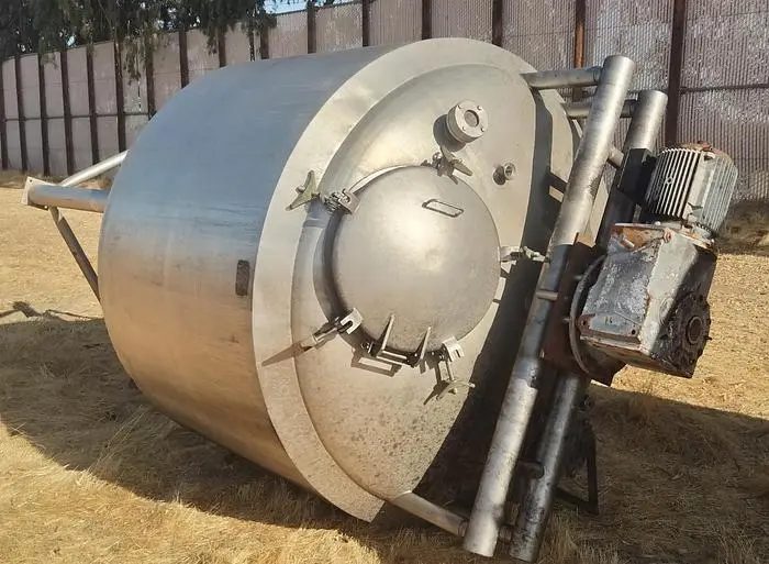 Tank, 1,000 Gallon, Stainless Steel, Agitated, Jacketed, DT/DB #S745254