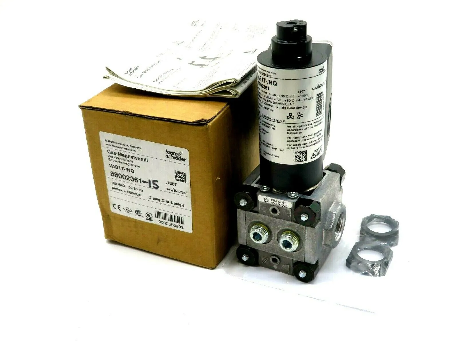 NEW KROM SCHRODER VAS1T-/NQ GAS SOLENOID VALVE 88002361-15 VAS1TNQ