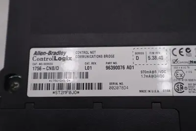 Allen Bradley 1756-CNB/D Control Logix Ethernet Module #K-2704