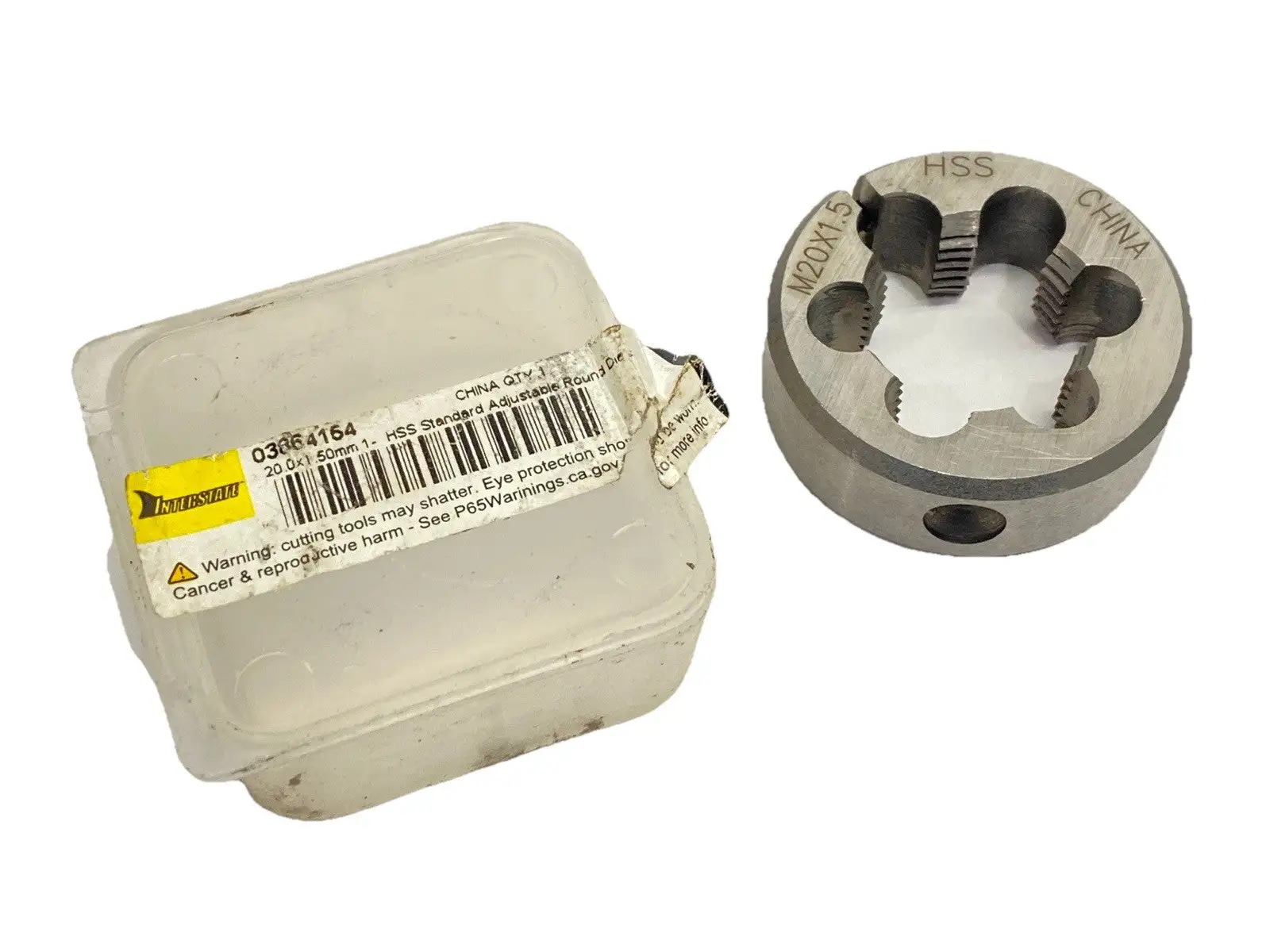 USED INTERSTATE ROUND DIE M20X1.5 1-1/2" OD HIGH-SPEED STEEL