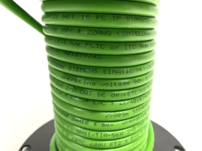 USED SIEMENS INDUSTRIAL ETHERNET STANDARD CABLE CAT 5E SPOOL OF 12M