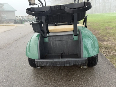 (1) 2015 E-Z-Go golf cart with a Kawasaki gas engine, includes canopy, ball cover, club cover, fold-...