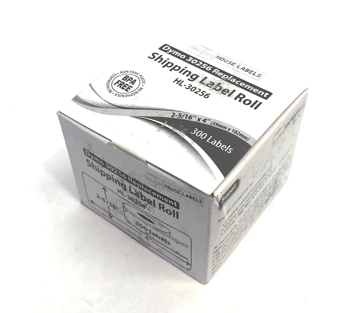 USED HOUSE LABELS REPLACEMENT LABEL ROLL 2-5/16" X 4" 300/ROLL WHITE