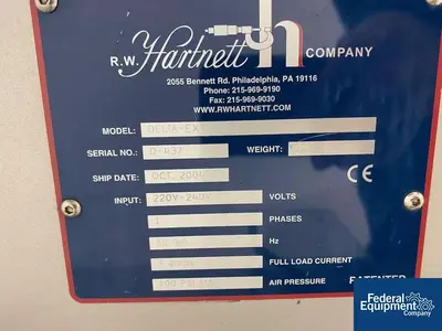 USED R.W. Hartnett Company Hartnett Inline Tablet/Capsule Printer, Model Delta-EXT-PLC