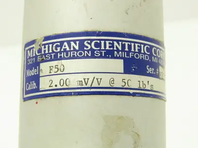 Michigan Scientific Corp F50 Load Cell W/Overload Protection 2mV/V @50lbs 6 Pin