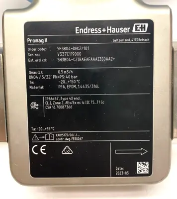 USED ENDRESS+HAUSER PROMAG PROLINE H 300 ELECTROMAGNETIC FLOWMETER