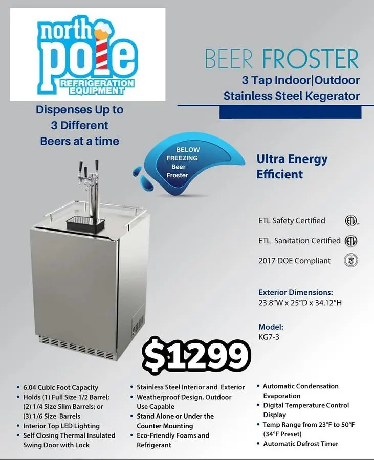 Elite 3 Tap Kegerator