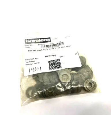 NEW NORELEM SHIM RING DIN988 D1=9, D2=15, H=0,5