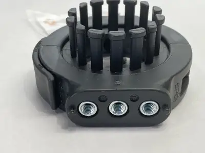 USED IGUS TRIFLEX R STANDARD MOUNTING BRACKET W/ STRAIN RELIEF 70MM DIA.