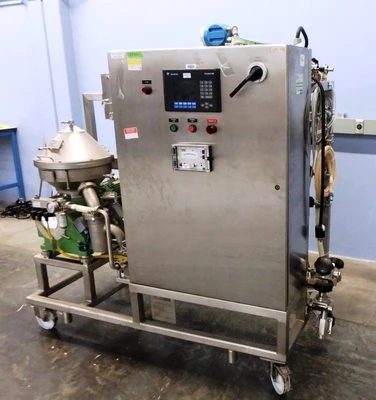 Westfalia CSC 6-06-076 hydro-hermetic clarifier skid, 316L SS.