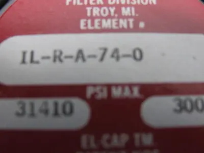 NORCO FILTERS IL-R-A-74-0 Industrial Filter Element 300PSI Max Lot/1