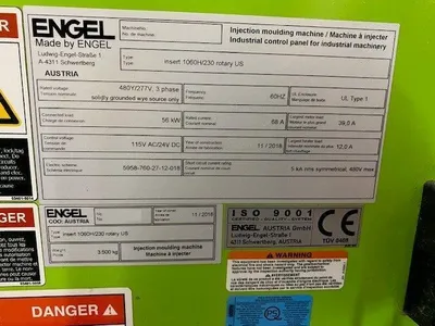 2018 ENGEL Insert 1060H/230 Rotary US Vertical Plastic Injection Molding Machines | JYC MACHINERY (9)