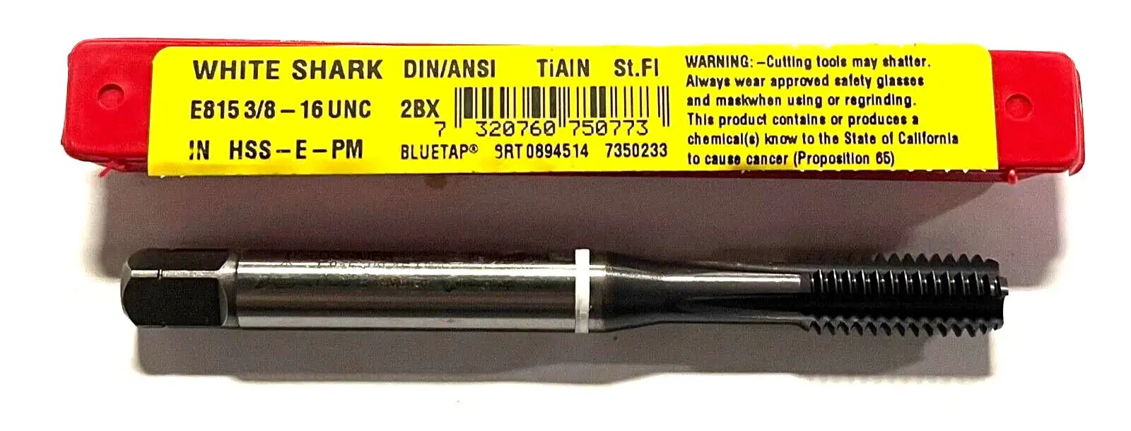 Dormer 3/8-16 HSS-E-PM Machine Tap TiAlN/Top White Ring Bottoming 4FL Tap