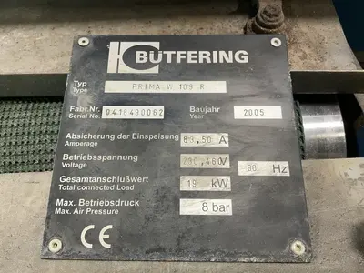 Used 2005 BUTFERING PRIMA W109 R Wide Belt Sanders Ohio US | HGR 24 #1345346