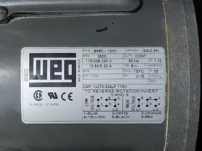 Used WEG B56C-12/01 Motors (misc) British Columbia CA | Lenmark #246287