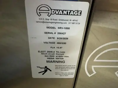 New | in-Stock 2026 ADVANTAGE SRV-1080 Temperature Controls Massachusetts US | Absolute Machinery #1377673